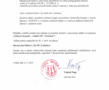 Aktuality / Výberové konanie - foto